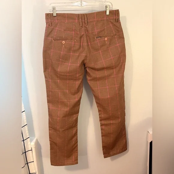 Pleasures x Playboy Plaid Trousers Brown with Embroidered Logo - Picture 3 of 7